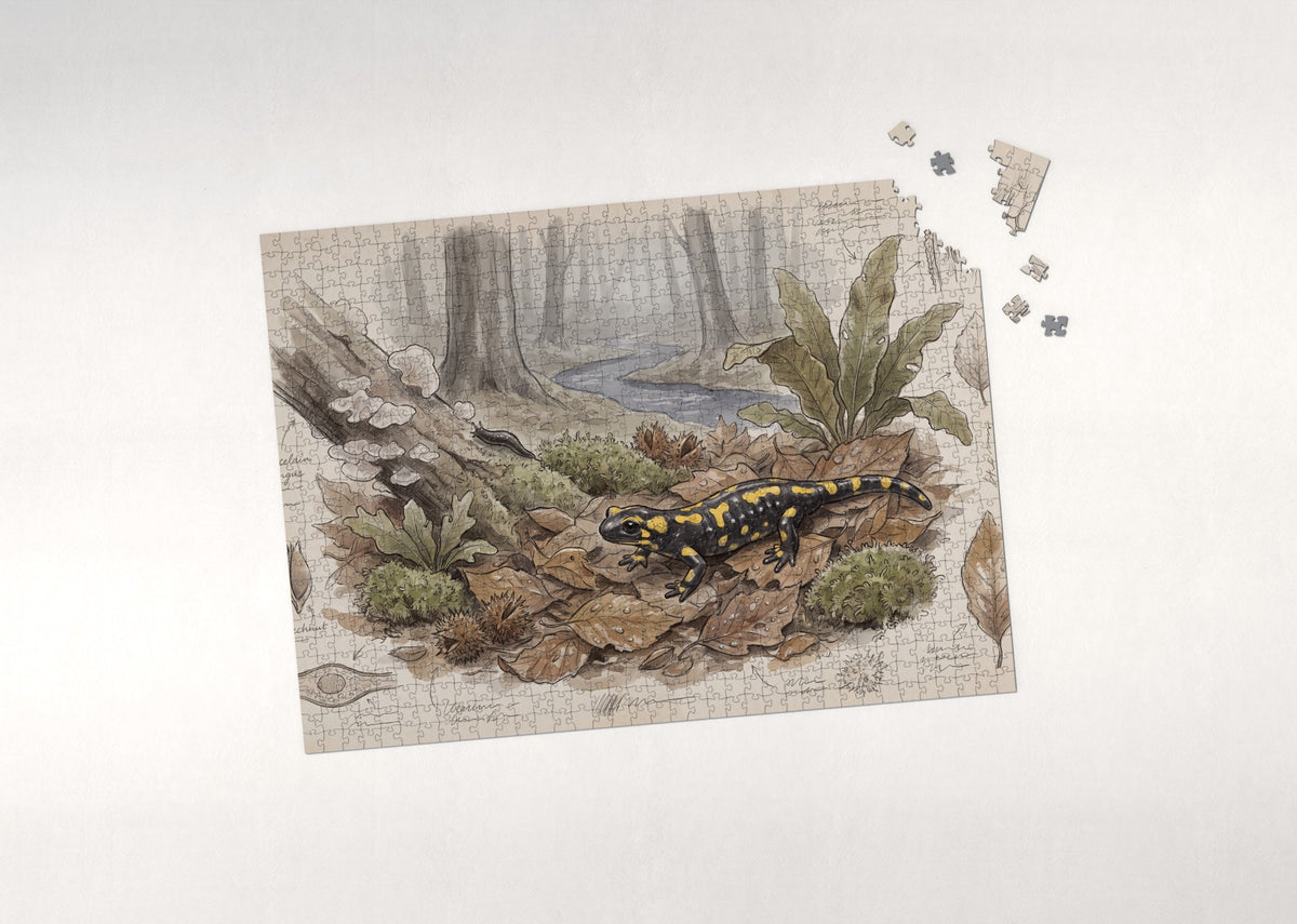 Fire Salamander on the Forest Floor jigsaw puzzle - puzzle with loose pieces
