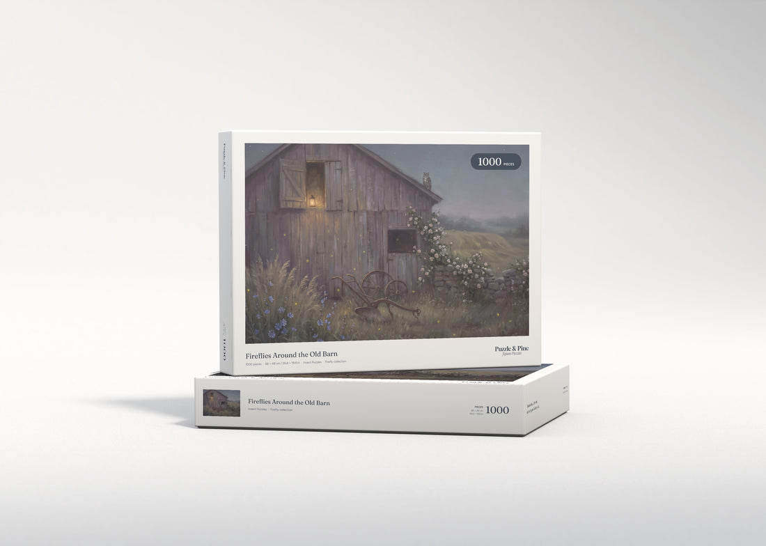 Fireflies Around the Old Barn jigsaw puzzle - gift box