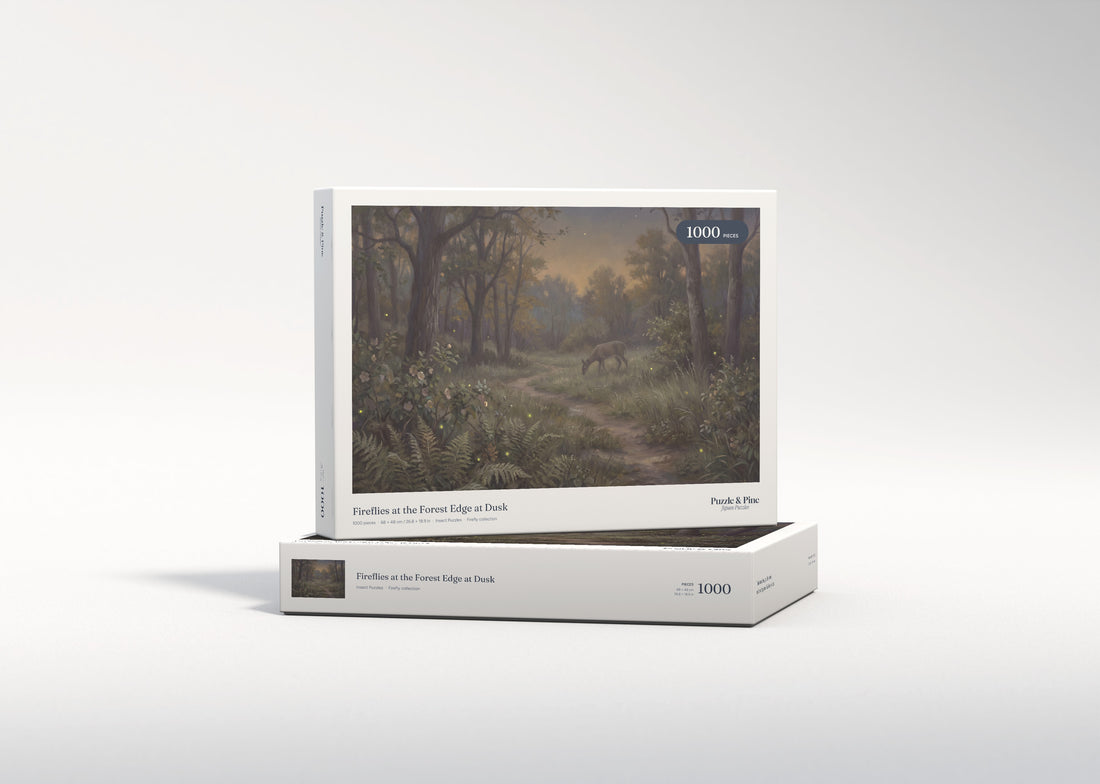 Fireflies at the Forest Edge at Dusk jigsaw puzzle - gift box