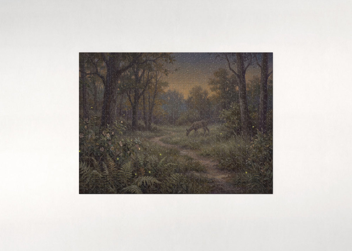 Fireflies at the Forest Edge at Dusk jigsaw puzzle - flat puzzle