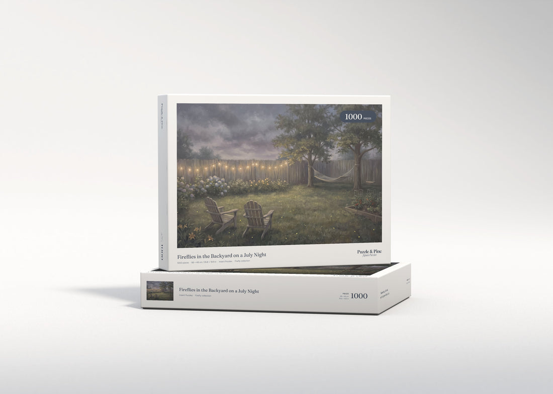 Fireflies in the Backyard on a July Night jigsaw puzzle - gift box