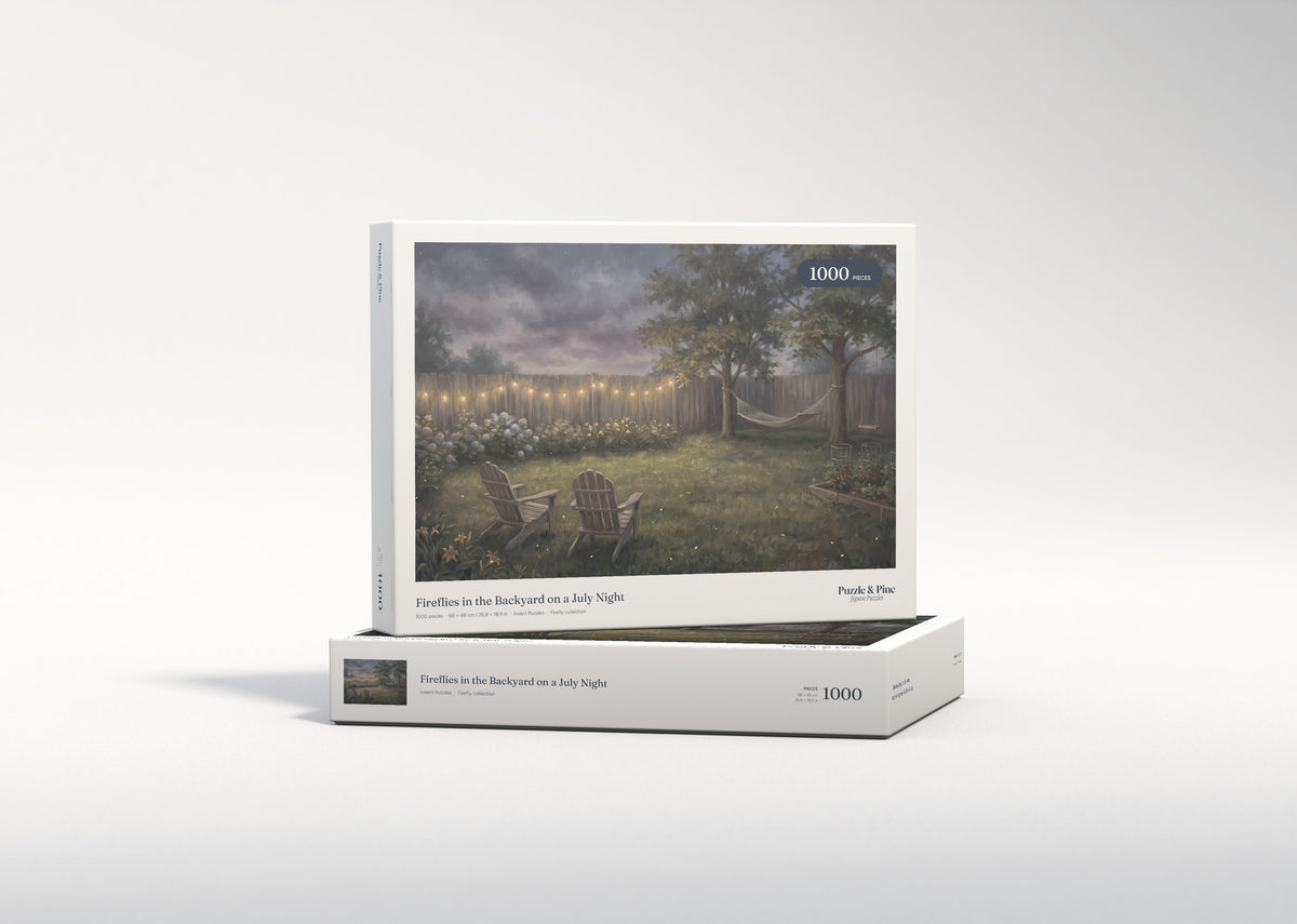Fireflies in the Backyard on a July Night jigsaw puzzle - gift box