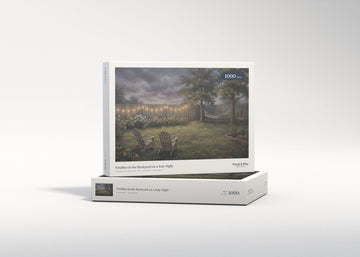 Fireflies in the Backyard on a July Night jigsaw puzzle - gift box