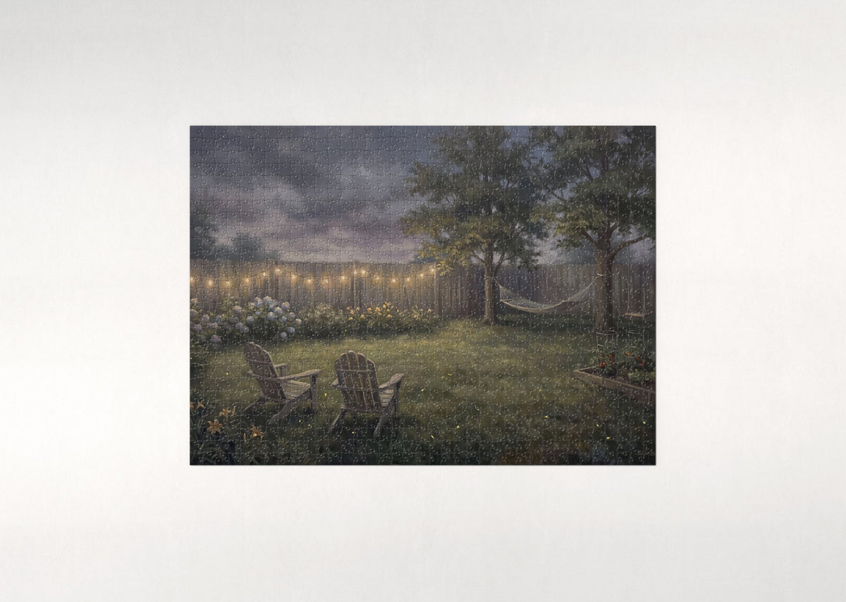 Fireflies in the Backyard on a July Night jigsaw puzzle - flat puzzle