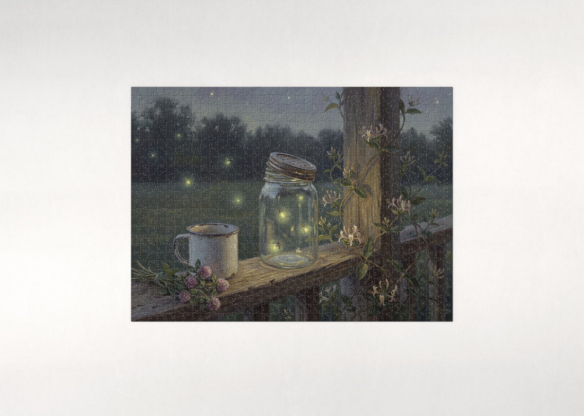 Fireflies in the Mason Jar jigsaw puzzle - flat puzzle