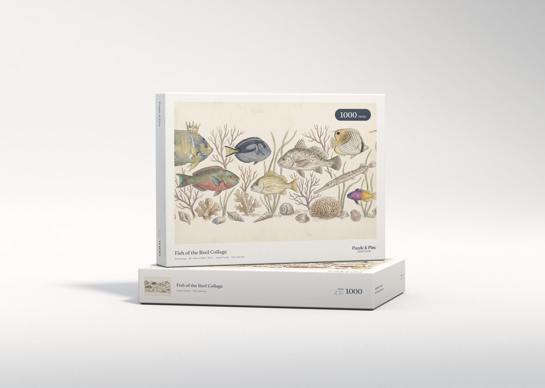 Fish of the Reef Collage jigsaw puzzle - gift box