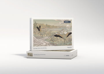 Flamingo Flock in the Salt Flats jigsaw puzzle - gift box