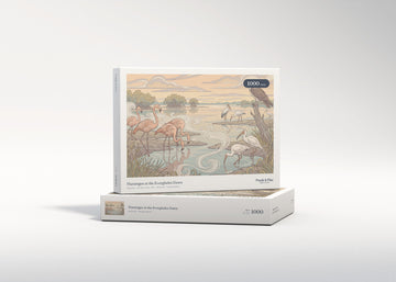 Flamingos at the Everglades Dawn jigsaw puzzle - gift box