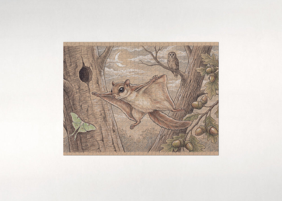 Flying Squirrel at Night jigsaw puzzle - gift box