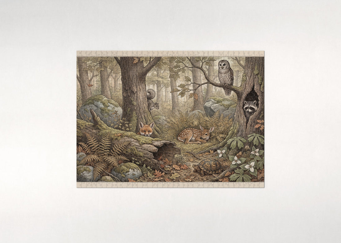 Forest Animals Hide and Seek jigsaw puzzle - gift box