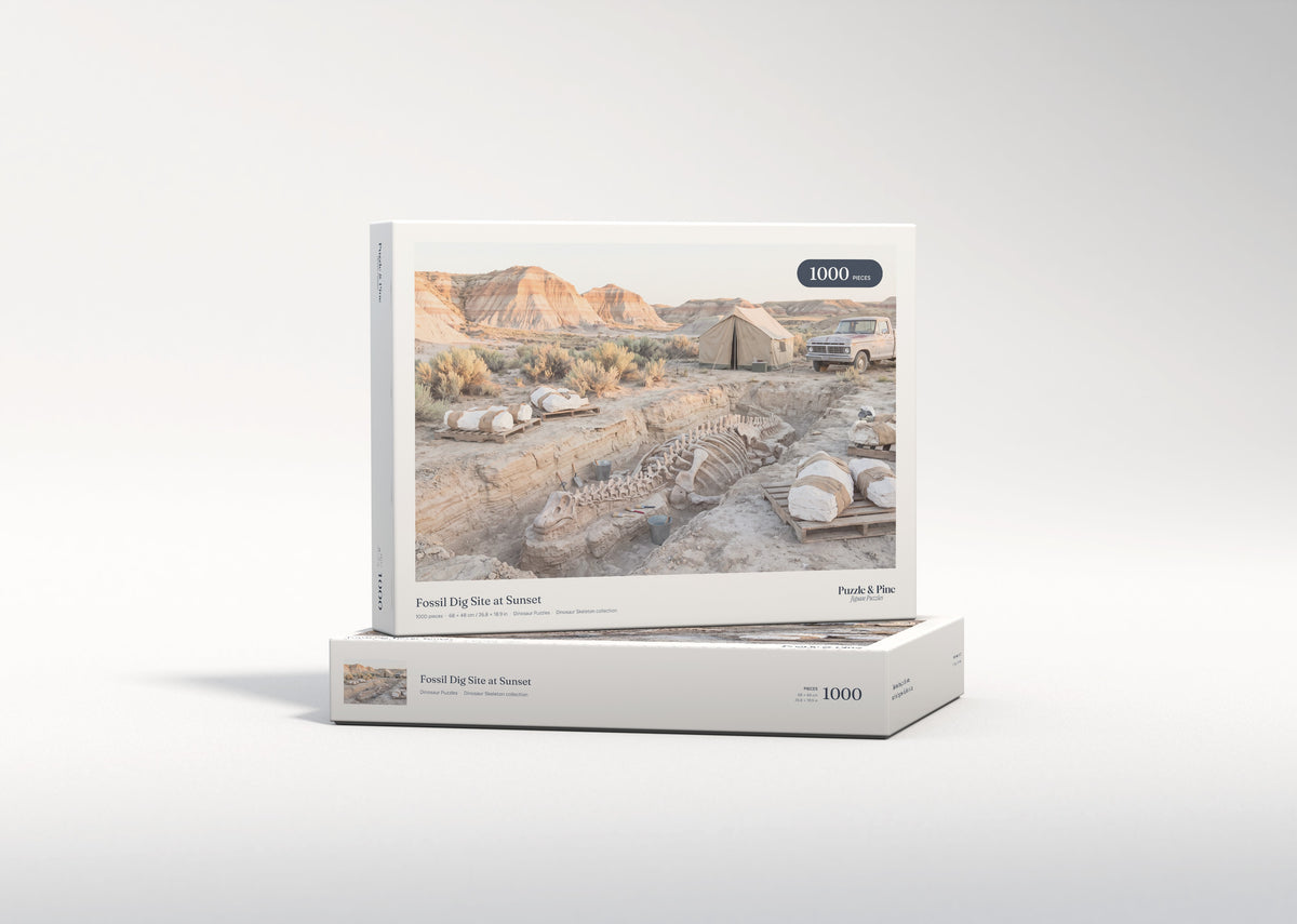 Fossil Dig Site at Sunset jigsaw puzzle - gift box