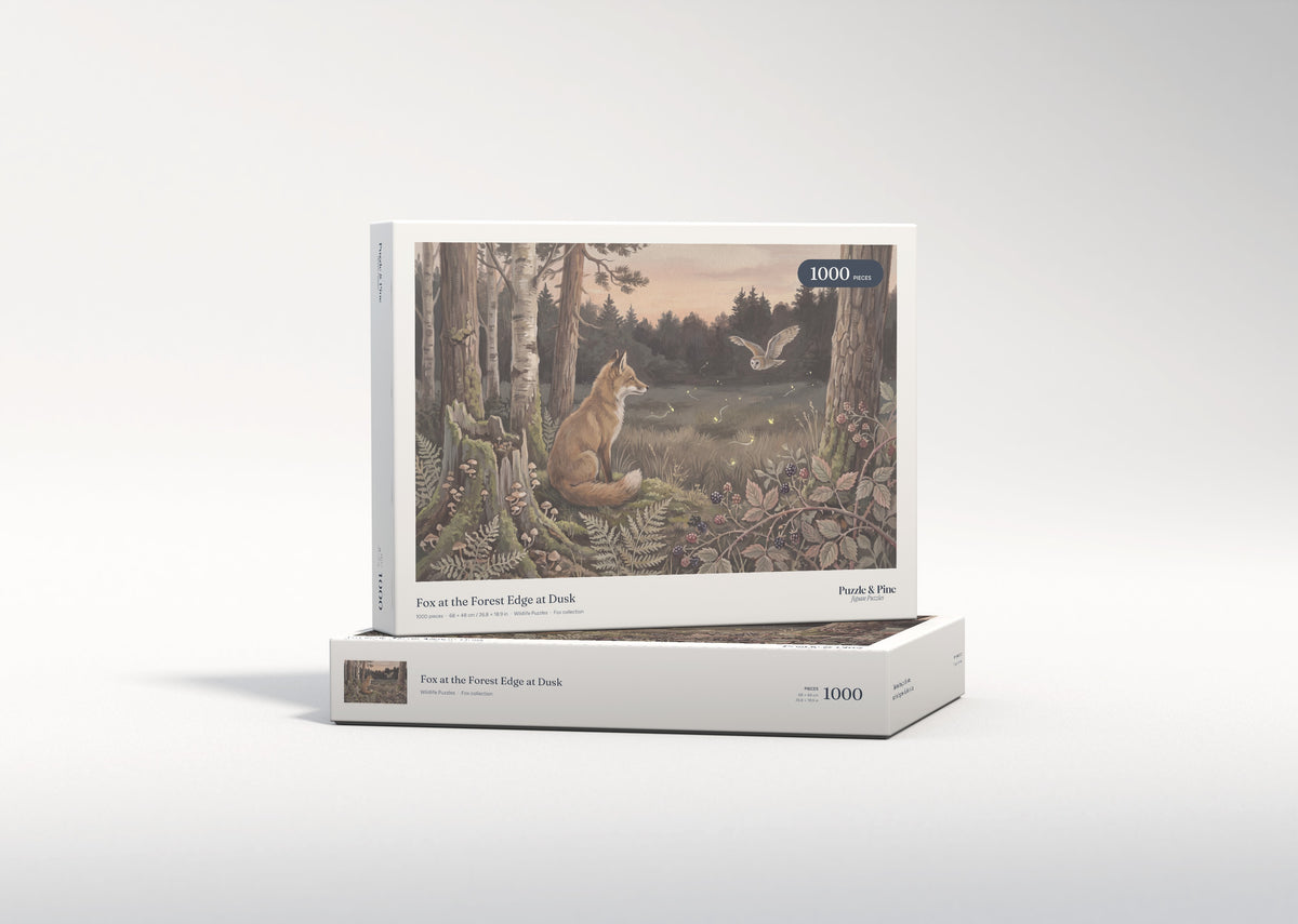 Fox at the Forest Edge at Dusk jigsaw puzzle - gift box