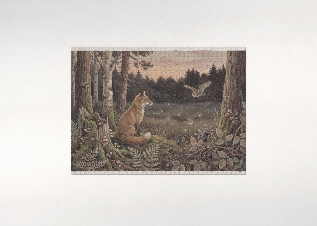 Fox at the Forest Edge at Dusk jigsaw puzzle - gift box
