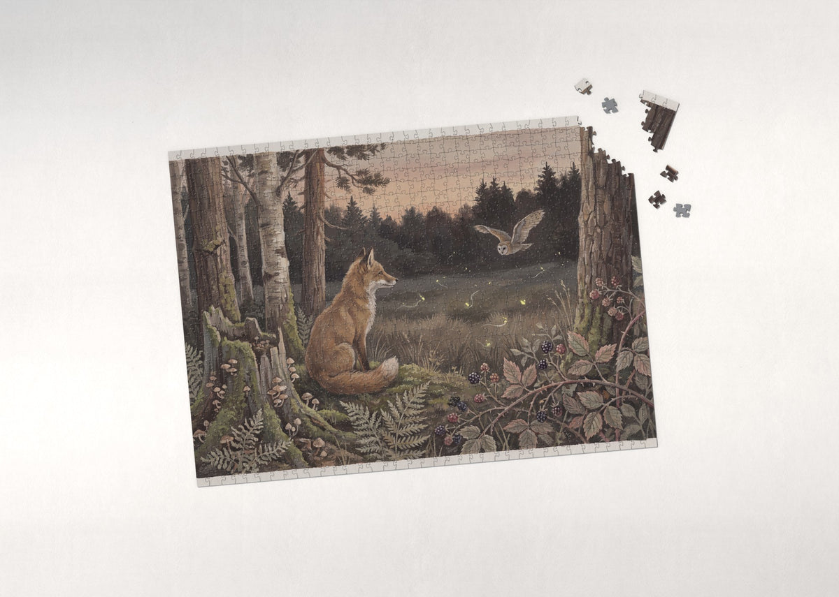 Fox at the Forest Edge at Dusk jigsaw puzzle - puzzle with loose pieces