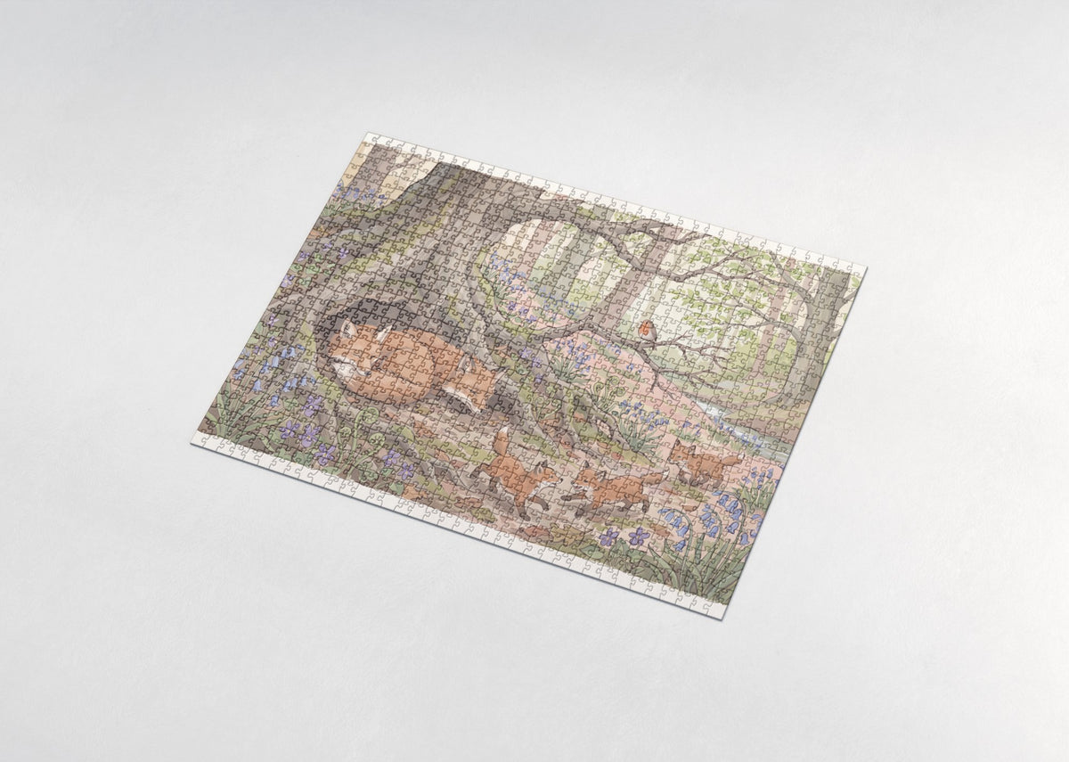 Fox Family at the Spring Burrow jigsaw puzzle - assembled puzzle