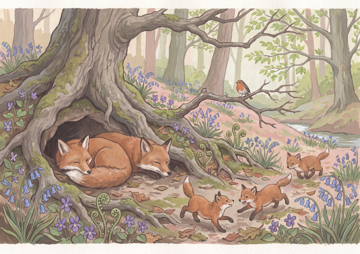 Fox Family at the Spring Burrow jigsaw puzzle