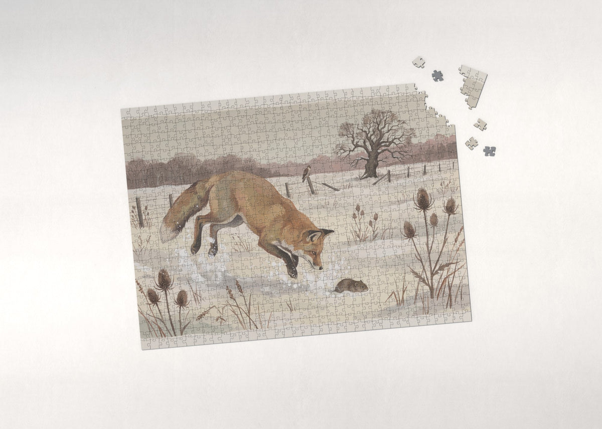 Fox Hunting in the Winter Field jigsaw puzzle - puzzle with loose pieces