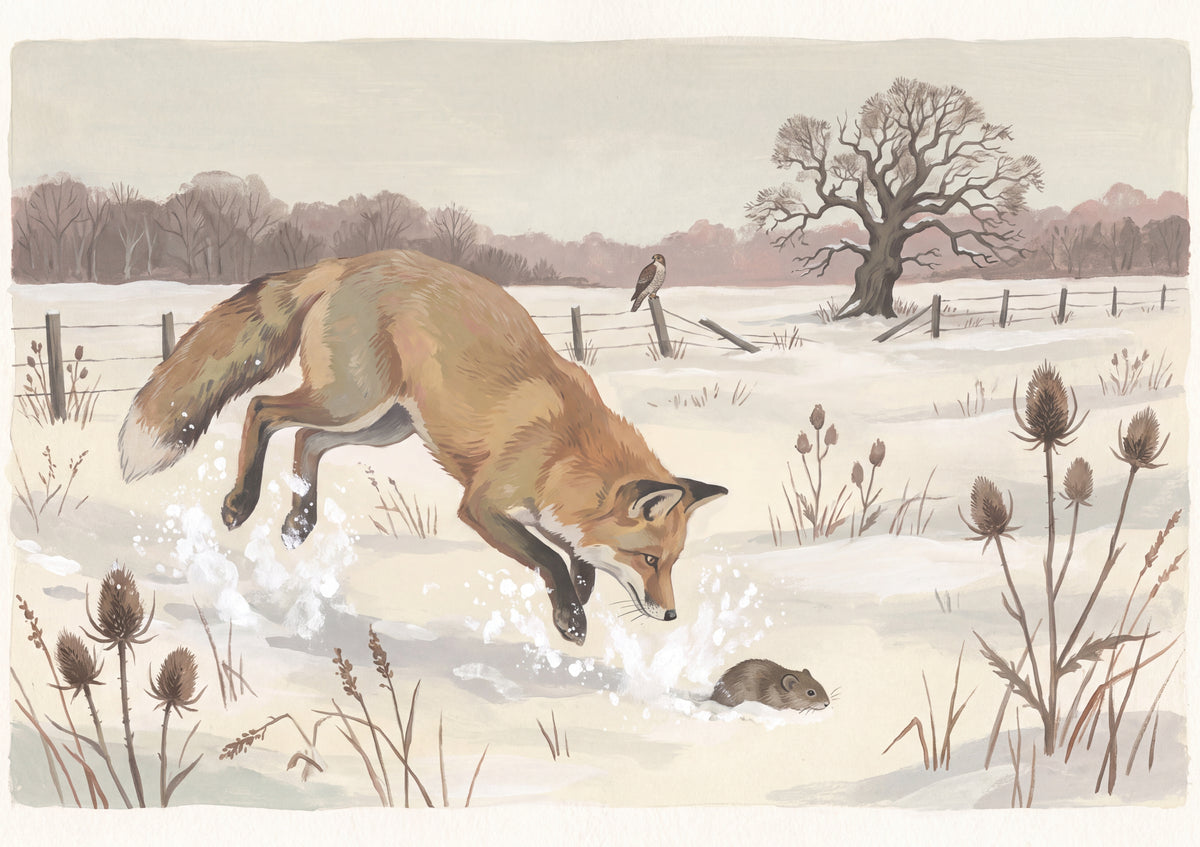 Fox Hunting in the Winter Field jigsaw puzzle