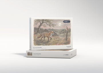 Fox in the Moonlight jigsaw puzzle - gift box