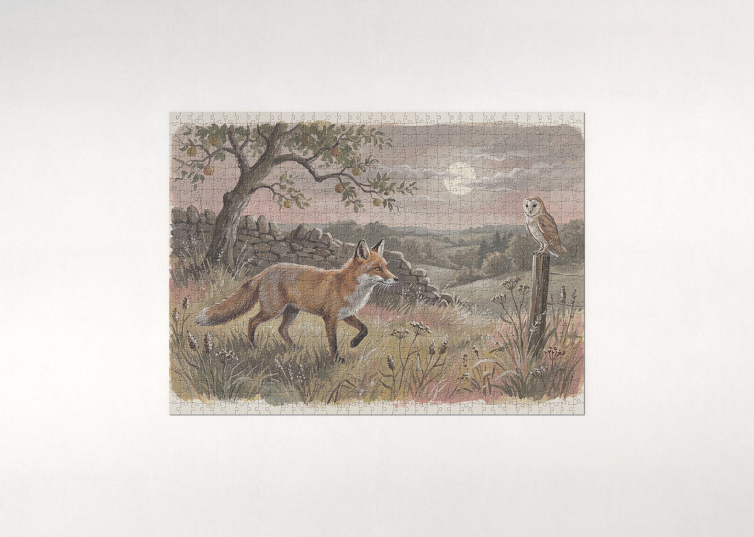 Fox in the Moonlight jigsaw puzzle - gift box