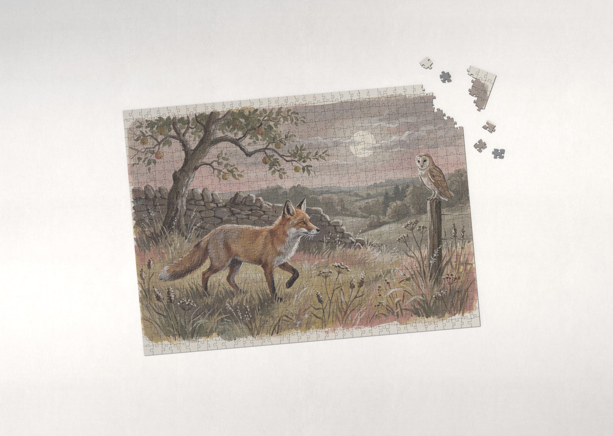 Fox in the Moonlight jigsaw puzzle - puzzle with loose pieces