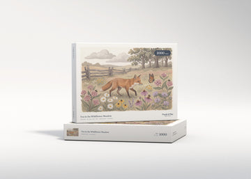 Fox in the Wildflower Meadow jigsaw puzzle - gift box