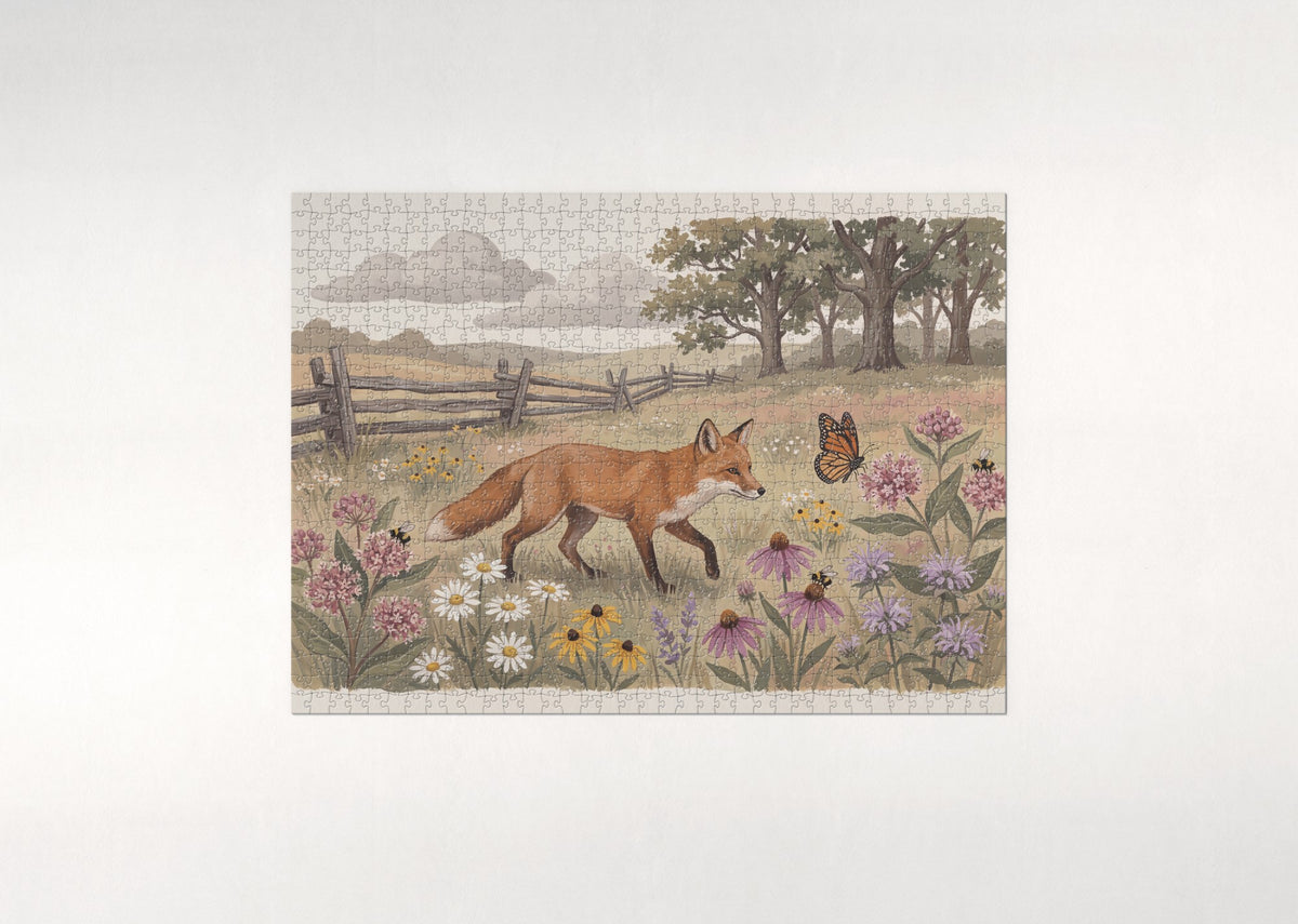 Fox in the Wildflower Meadow jigsaw puzzle - flat puzzle