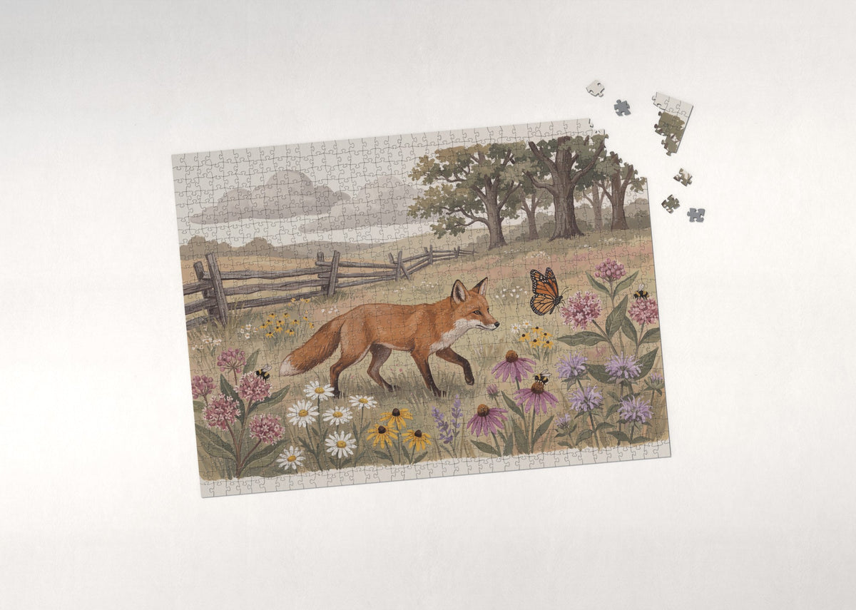 Fox in the Wildflower Meadow jigsaw puzzle - puzzle with loose pieces