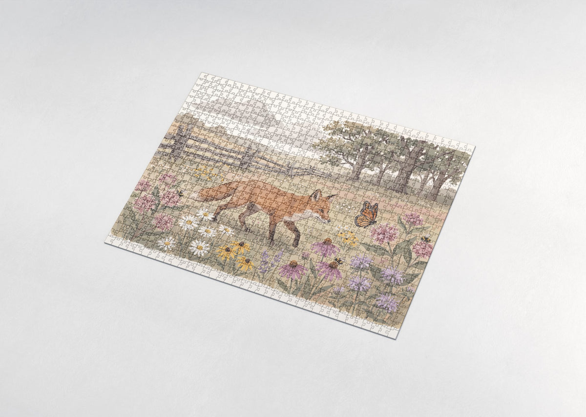 Fox in the Wildflower Meadow jigsaw puzzle - assembled puzzle
