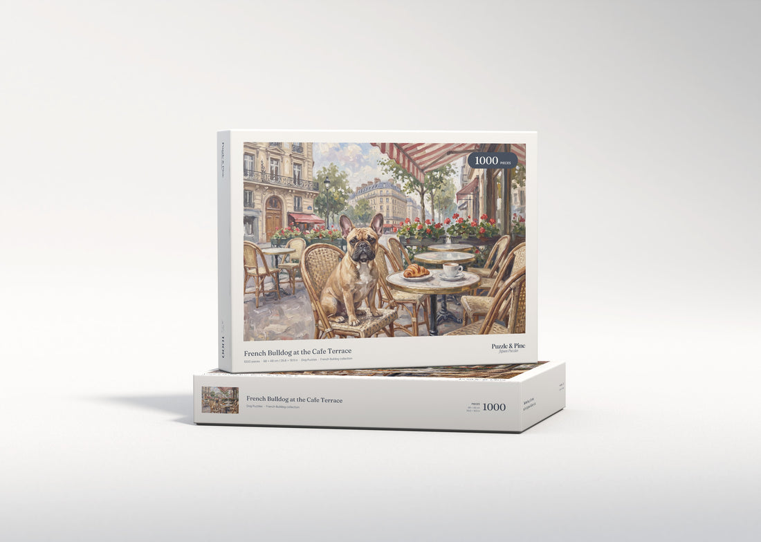 French Bulldog at the Cafe Terrace jigsaw puzzle - gift box
