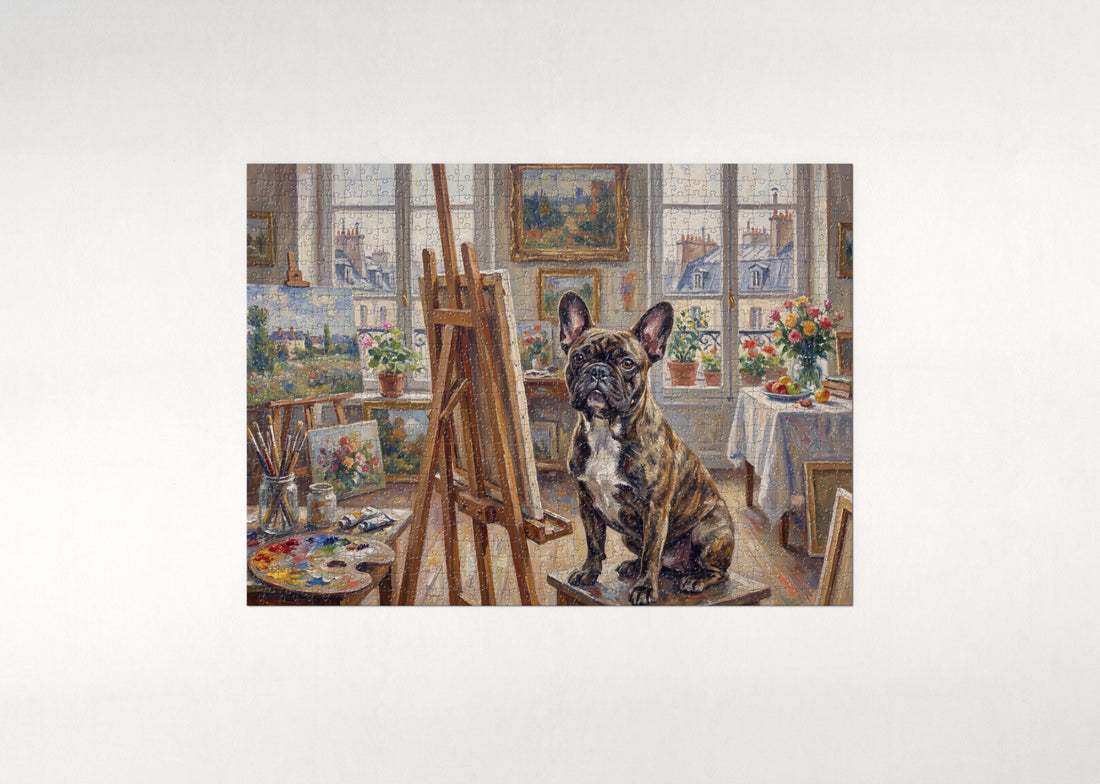 French Bulldog in the Art Studio jigsaw puzzle - gift box