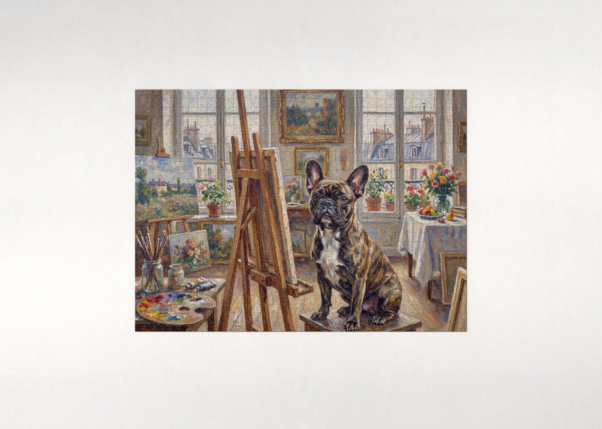French Bulldog in the Art Studio jigsaw puzzle - flat puzzle