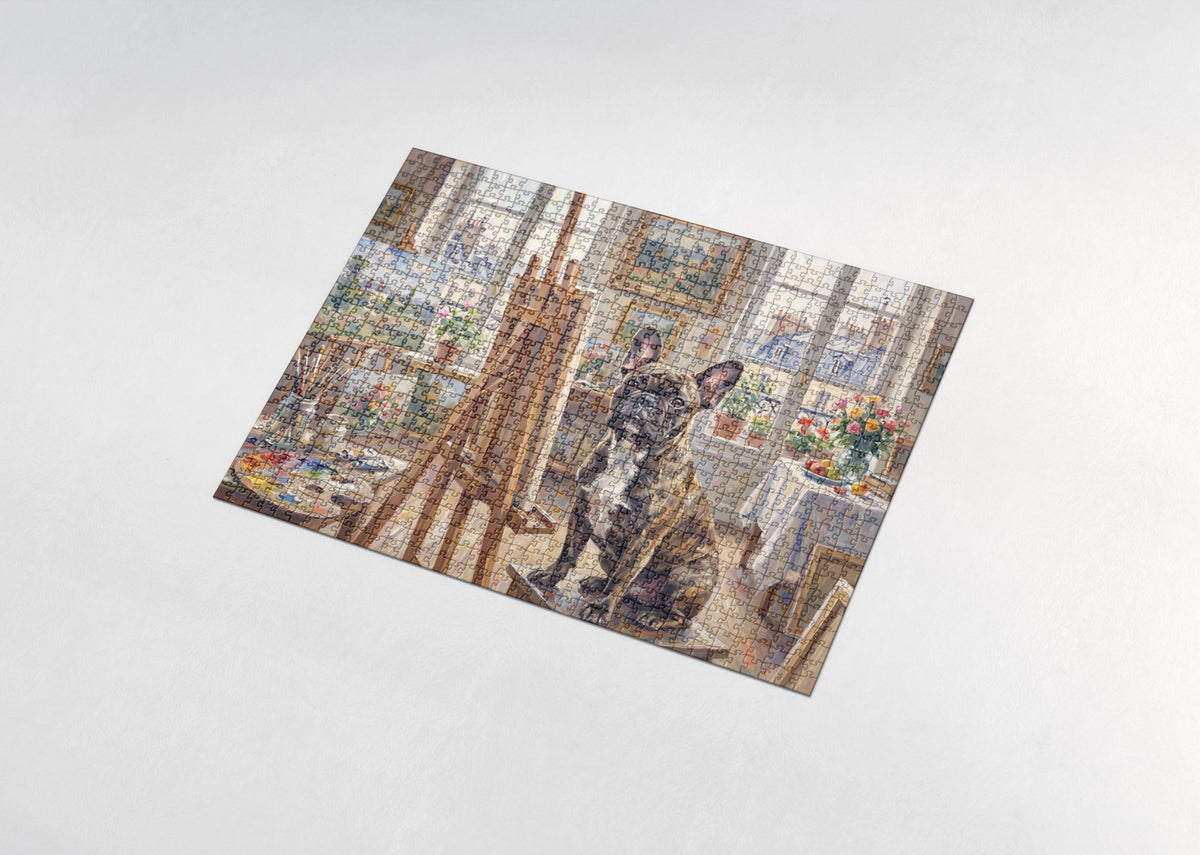 French Bulldog in the Art Studio jigsaw puzzle - assembled puzzle