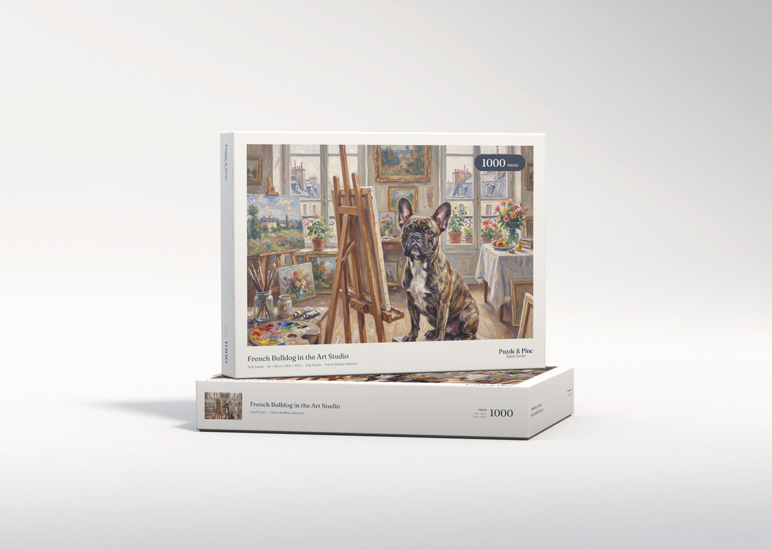 French Bulldog in the Art Studio jigsaw puzzle - gift box