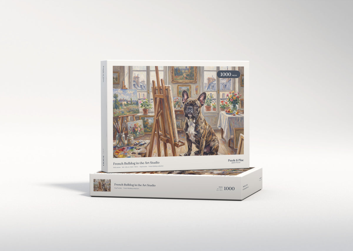 French Bulldog in the Art Studio jigsaw puzzle - gift box