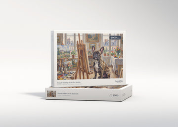 French Bulldog in the Art Studio jigsaw puzzle - gift box