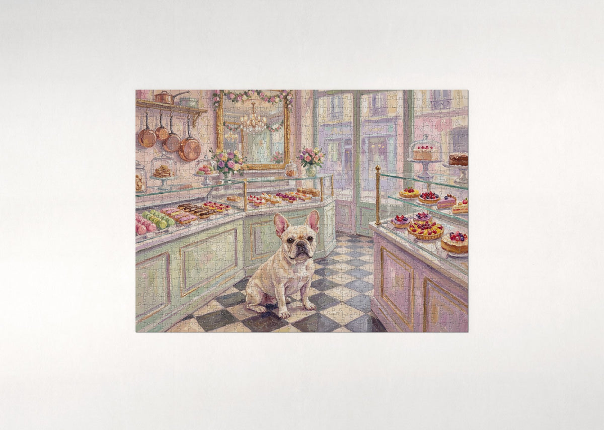 French Bulldog in the Patisserie jigsaw puzzle - flat puzzle