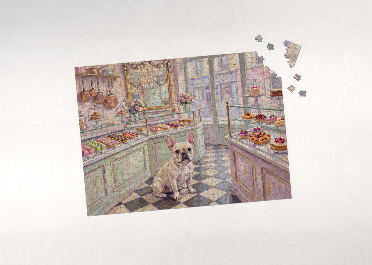 French Bulldog in the Patisserie jigsaw puzzle - puzzle with loose pieces