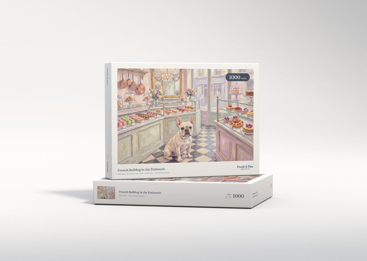 French Bulldog in the Patisserie jigsaw puzzle - gift box