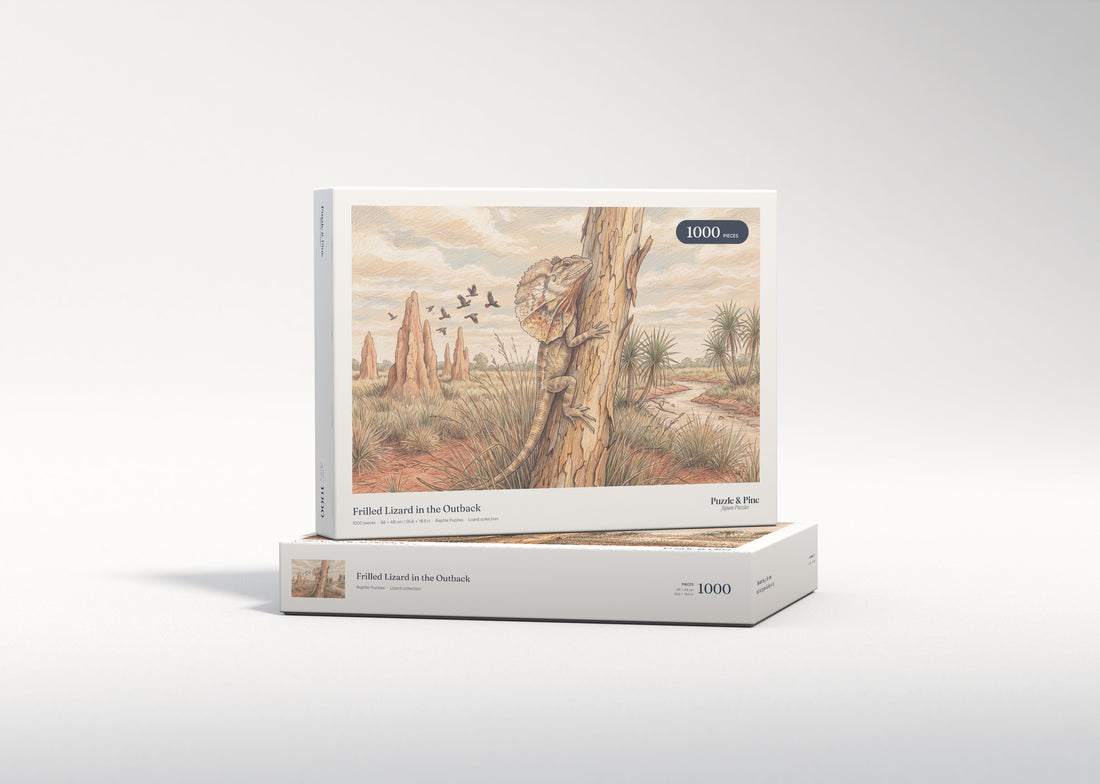 Frilled Lizard in the Outback jigsaw puzzle - gift box