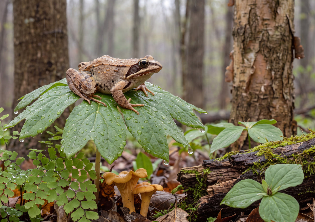 Frog in the Rain on the Leaf jigsaw puzzle