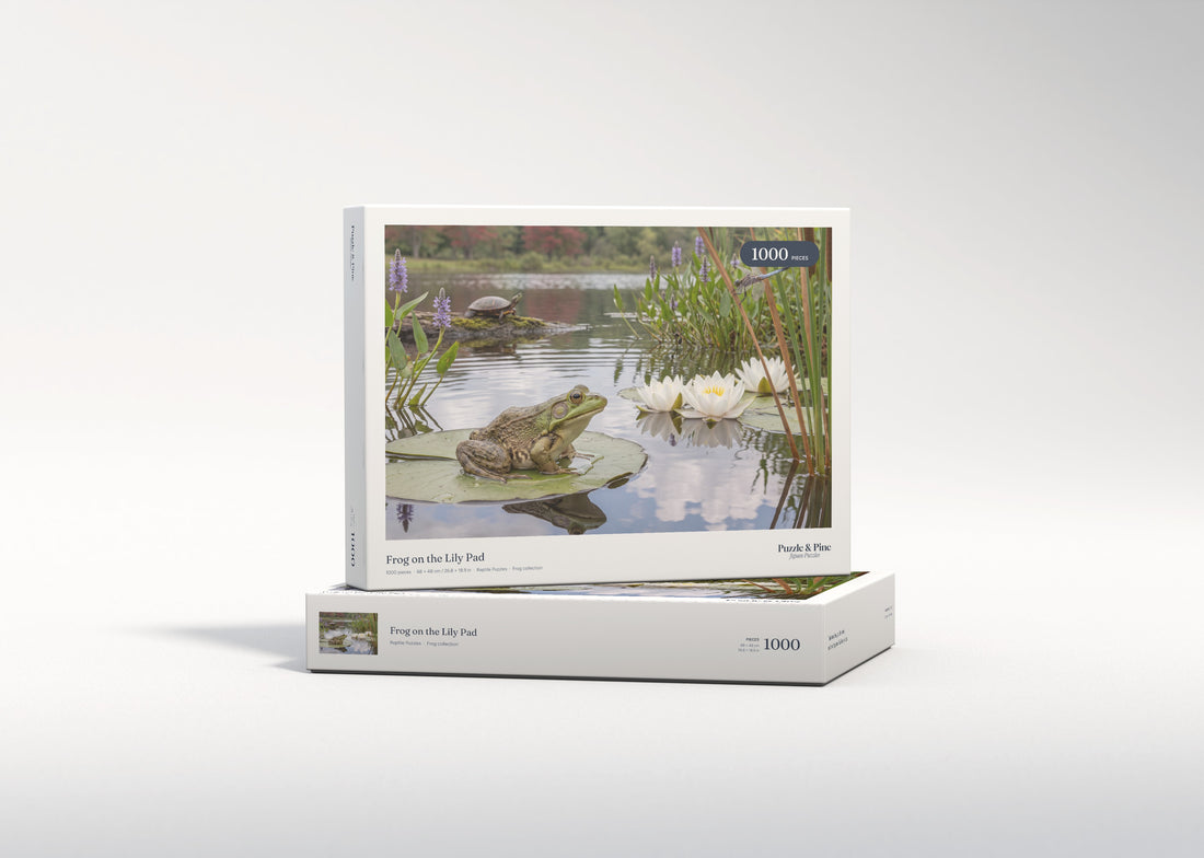 Frog on the Lily Pad jigsaw puzzle - gift box