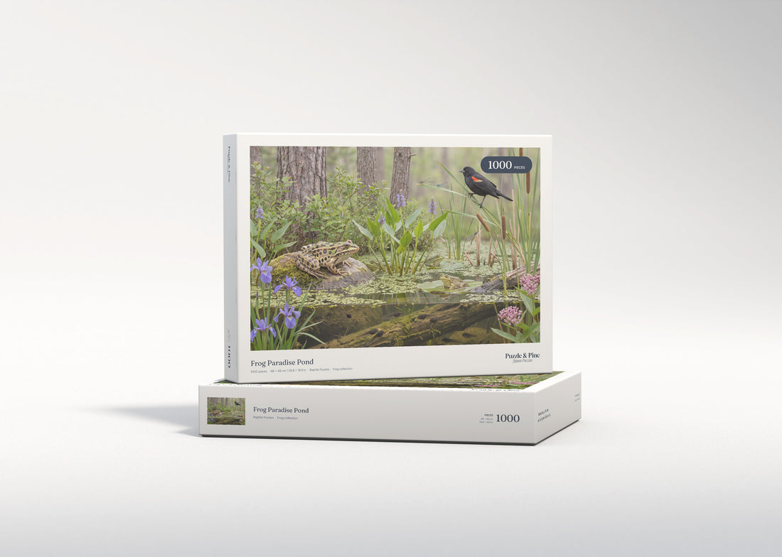 Frog Paradise Pond jigsaw puzzle - gift box