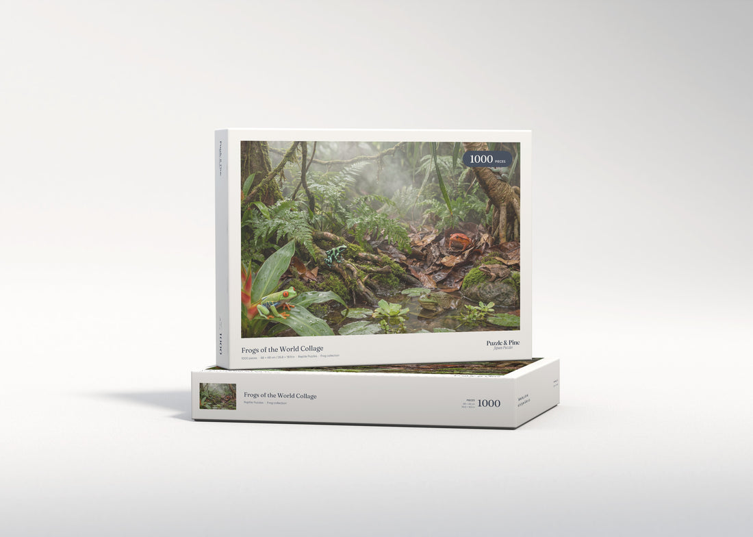 Frogs of the World Collage jigsaw puzzle - gift box