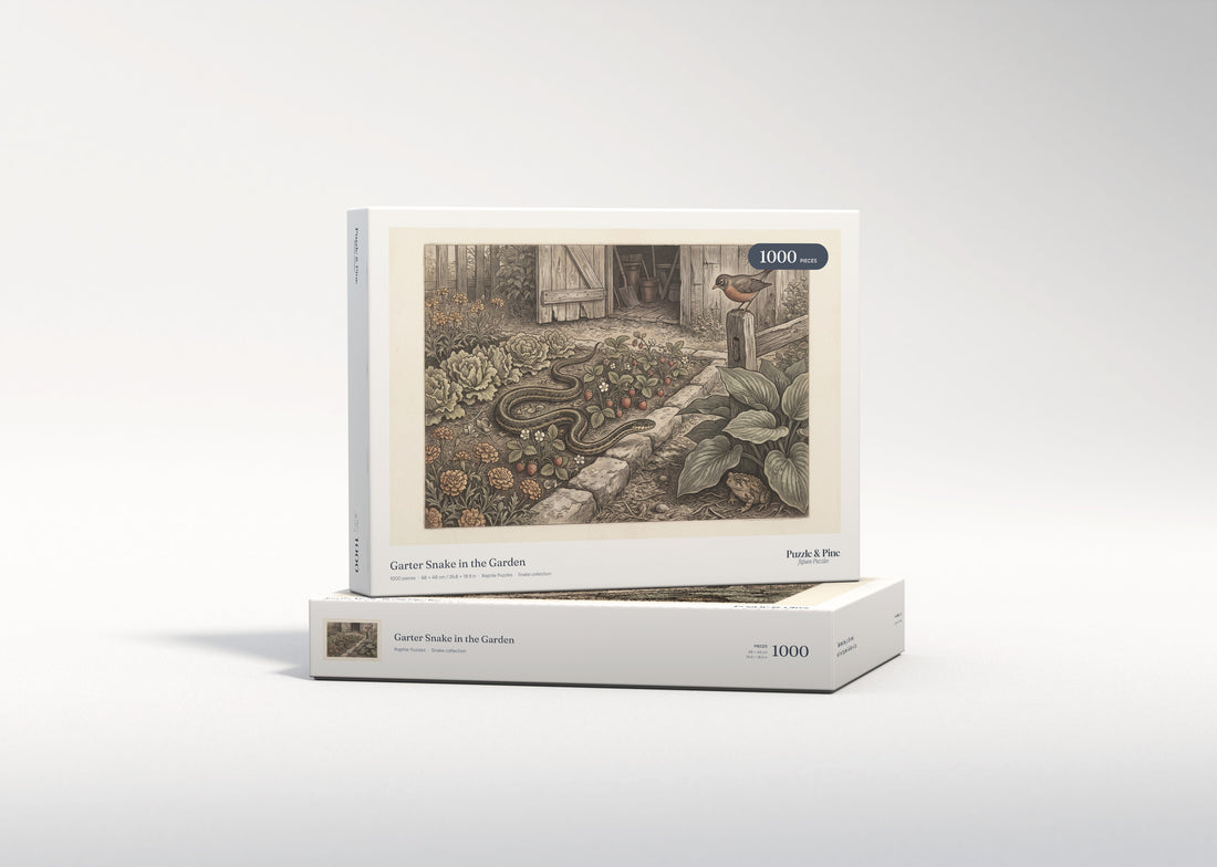 Garter Snake in the Garden jigsaw puzzle - gift box