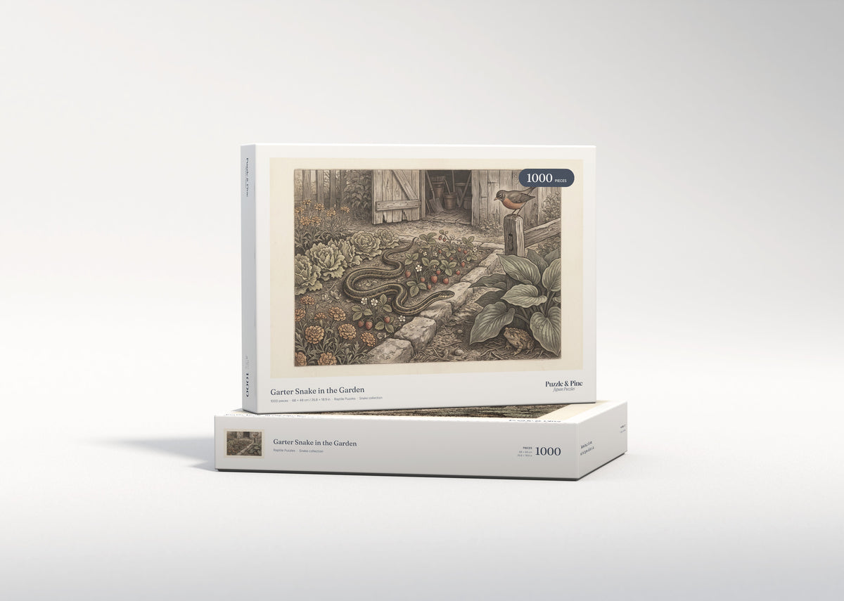 Garter Snake in the Garden jigsaw puzzle - gift box