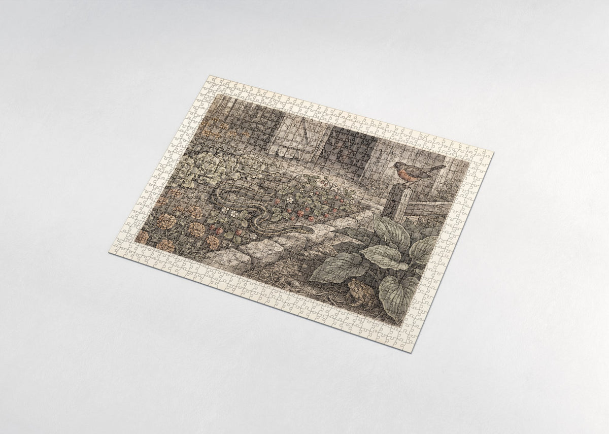 Garter Snake in the Garden jigsaw puzzle - assembled puzzle