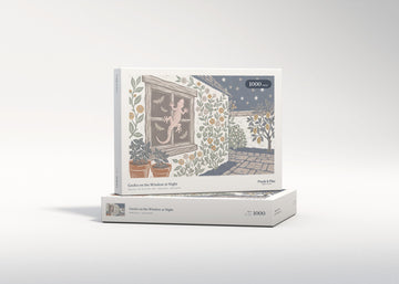 Gecko on the Window at Night jigsaw puzzle - gift box