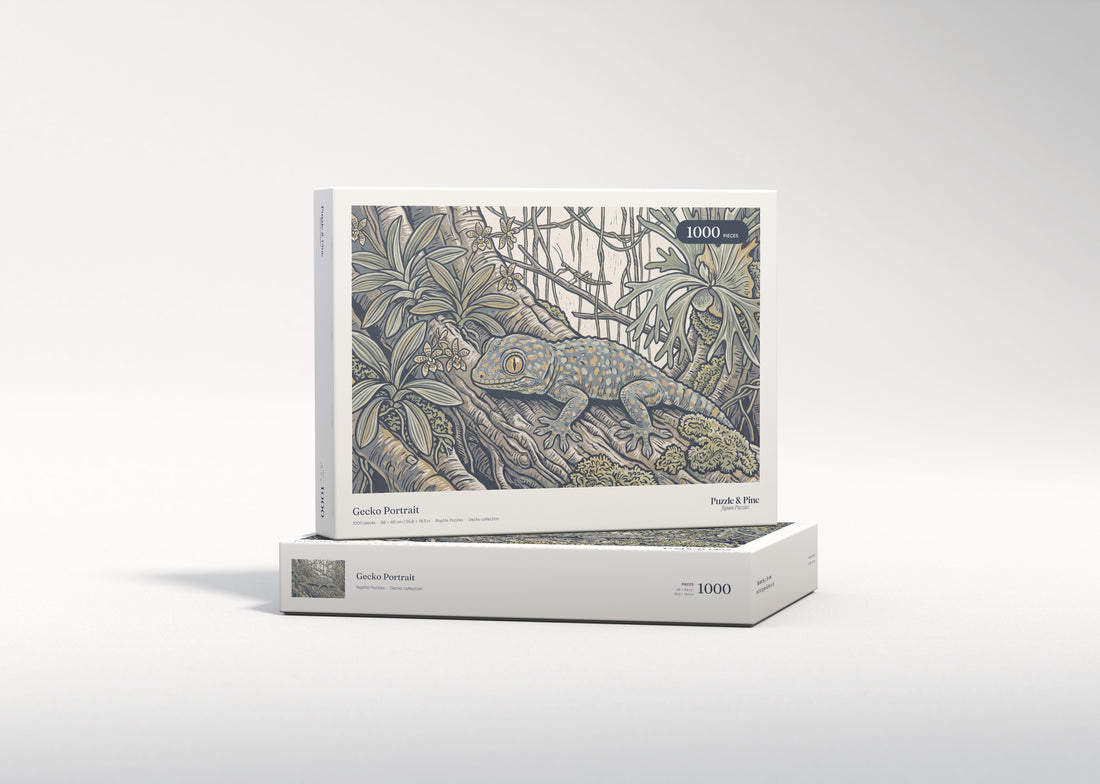 Gecko Portrait jigsaw puzzle - gift box