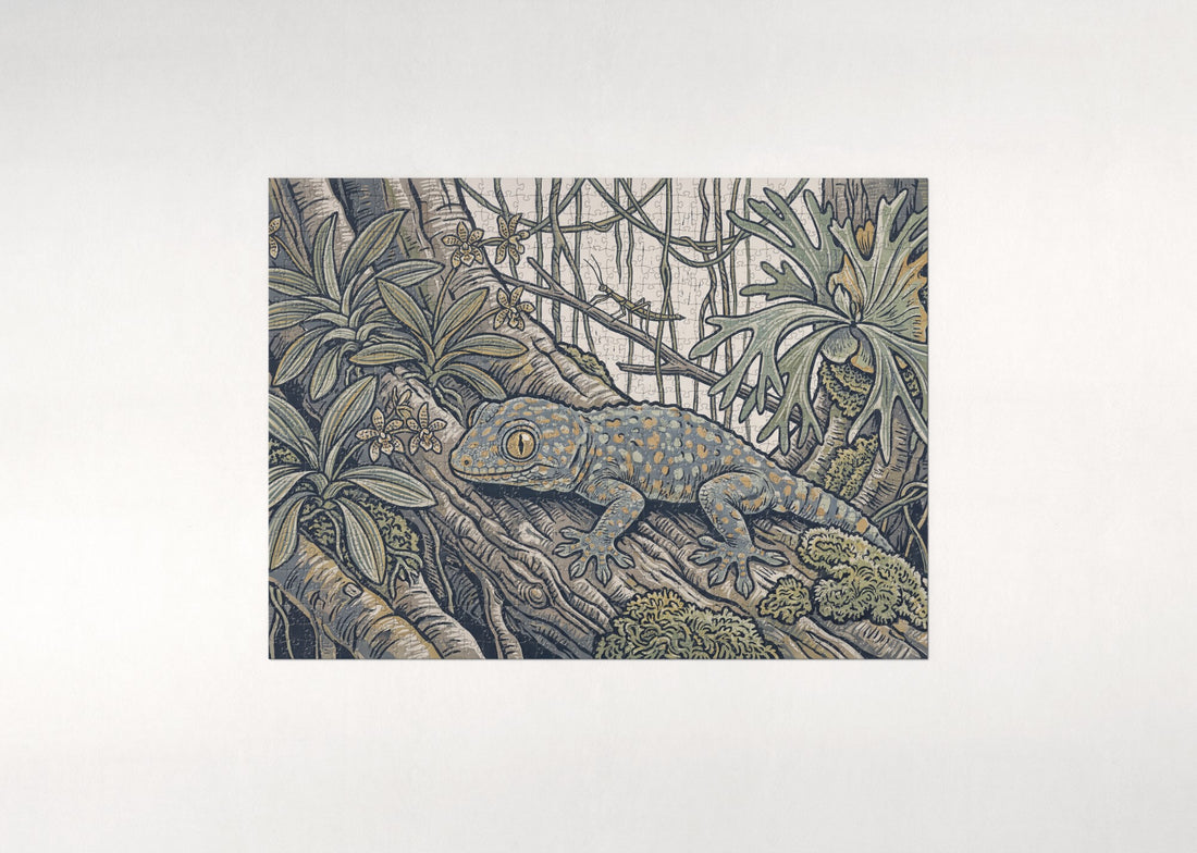Gecko Portrait jigsaw puzzle - gift box